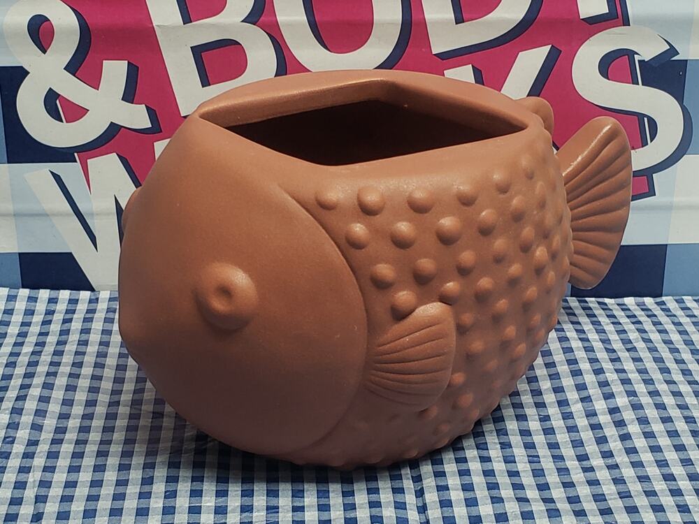 BBW Terra Cotta Puffer Fish Gentle or Deep Cleansing Hand Soap Holder
